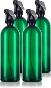 img 4 attached to Pack Of 4 JUVITUS 32 Oz Large Green Boston Round PET Bottles With Black Trigger Sprayers