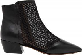 img 3 attached to Chic Mesh Detailed Leather Booties With Low Block Heel By Linea Paolo - VIDA