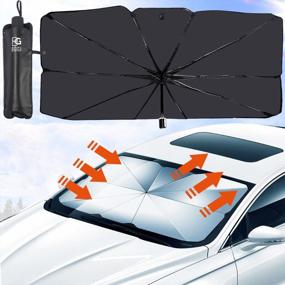 img 4 attached to BOGI Foldable Car Windshield Sun Shade Umbrella With Storage Bag - Protects From UV Rays And Heat, Fits Most Vehicles (Small/Large) - Convenient And Easy To Use Sun Visor Protector