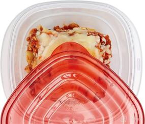 img 1 attached to 🥣 Резиновые контейнеры для хранения пищи Rubbermaid Red TakeAlongs 5.2-кубовые глубокие квадраты - 4 штуки, чили - Купить сейчас!