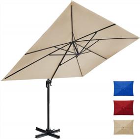 img 2 attached to Cantilever Patio Umbrella With 360° Rotation And Tilt - ASTEROUTDOOR'S 9X12.5 Ft. Aluminum Umbrella For Comfortable Outdoor Living