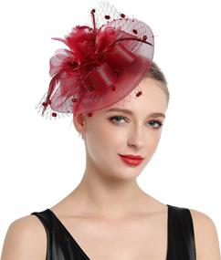 img 4 attached to 👒 Fascinators Kentucky Headband: Elegant Feather Hairband for Women's Special Occasion Accessories