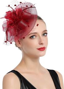 img 3 attached to 👒 Fascinators Kentucky Headband: Elegant Feather Hairband for Women's Special Occasion Accessories
