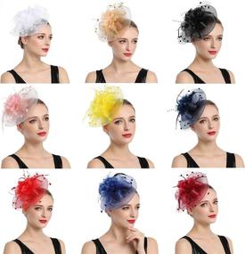 img 2 attached to 👒 Fascinators Kentucky Headband: Elegant Feather Hairband for Women's Special Occasion Accessories