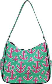 img 4 attached to Ngil Quilted Cotton Shoulder Turquoise Women's Handbags & Wallets ~ Hobo Bags