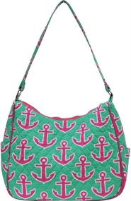 img 2 attached to Ngil Quilted Cotton Shoulder Turquoise Women's Handbags & Wallets ~ Hobo Bags