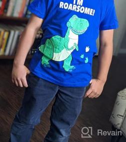 img 5 attached to 🦖 HILEELANG Boys' Sleeve Dinosaur T Shirt Undershirt