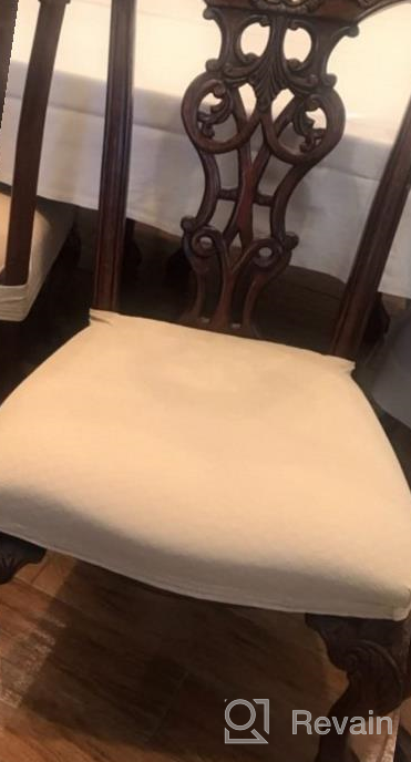 img 1 attached to Transform Your Dining Room With BUYUE'S Fast Installation Chair Covers Set Of 4 In Navy Blue review by Norlan Pippinmd