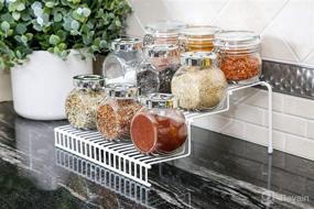 img 3 attached to Smart Design 3-Tier Spice Rack Shelf Organizer - Steel Metal Wire - Efficient Cupboard, Jars, Can, Cabinet & Pantry Storage System - Kitchen (10.25 x 4.25 Inch) [White]