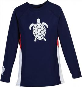 img 1 attached to Stay Stylish And Protected In The Sun With Beachcombers Contrast Turtle Rashguard Swimshirt