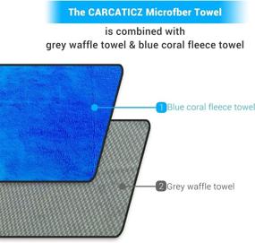 img 2 attached to 🚗 CARCATICZ Microfiber Towels for Cars: Lint-Free, Scratch-Free Cleaning Cloths - 530gsm, 6 Pack, Blue & Gray, 16x16 Inches, High Absorption