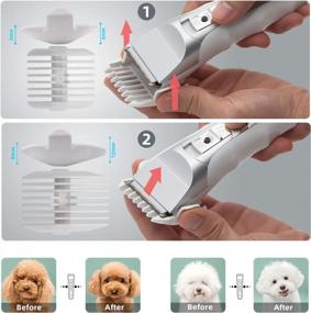 img 1 attached to JAKEMY Dog Clippers: Low Noise Rechargeable Pet Grooming Tool With Glove, Comb Guides, Scissors & LED Screen For Dogs Cats & Others
