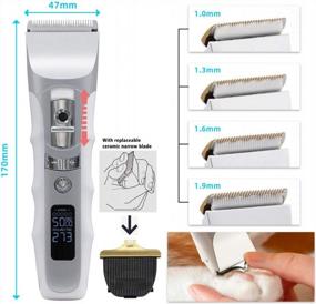 img 2 attached to JAKEMY Dog Clippers: Low Noise Rechargeable Pet Grooming Tool With Glove, Comb Guides, Scissors & LED Screen For Dogs Cats & Others
