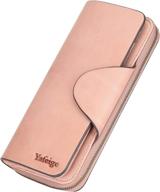 yafeige luxury blocking tri fold leather women's handbags & wallets ~ wallets логотип