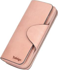 img 4 attached to Yafeige Luxury Blocking Tri Fold Leather Women's Handbags & Wallets ~ Wallets