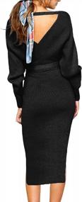img 2 attached to Stylish And Comfortable Bodycon Dress With Batwing Sleeves And V-Neckline, Perfect For Women - CHERFLY