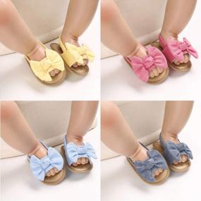 img 3 attached to COSANKIM Baby Girls Summer Sandals Flower Soft Sole Newborn Toddler First Walker Crib Dress Shoes