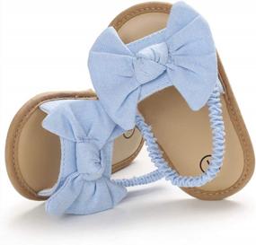 img 4 attached to COSANKIM Baby Girls Summer Sandals Flower Soft Sole Newborn Toddler First Walker Crib Dress Shoes
