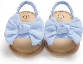 img 1 attached to COSANKIM Baby Girls Summer Sandals Flower Soft Sole Newborn Toddler First Walker Crib Dress Shoes