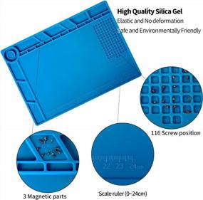 img 2 attached to S-140 Magnetic Silicone Soldering Mat Heat Resistant Work Mat For Electronics Repair, Phone, Soldering Iron, BGA, Workbench - Size: 13.8 X 9.8 Inch, 932°F Maximum Temperature Limit