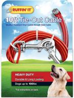 🐶 ruffin' it heavy duty 10 ft. cable tie-out: secure & reliable for dogs up to 100 lbs! logo