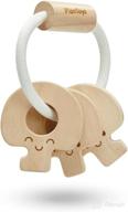 🔑 plantoys natural wooden baby key rattle and teether (5267) - eco-friendly and non-toxic, part of the plannatural classic wooden toy collection логотип