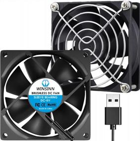 img 4 attached to Pack Of 2Pcs WINSINN DC 80Mm USB Fan 5V 8025 With Sleeve Bearing Brushless Cooling - Optimized For Search Engines