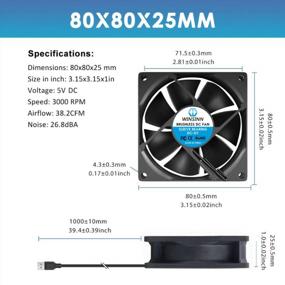 img 3 attached to Pack Of 2Pcs WINSINN DC 80Mm USB Fan 5V 8025 With Sleeve Bearing Brushless Cooling - Optimized For Search Engines