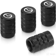 🔩 qideloon auto 4-pack tire valve stem caps: universal aluminum stem covers, perfect fit for mazda accessories логотип