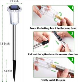 img 1 attached to Enhance Your Garden Ambience With 10-Pack LED Solar Pathway Lights; Waterproof And Durable Stainless Steel Garden Stake Lights