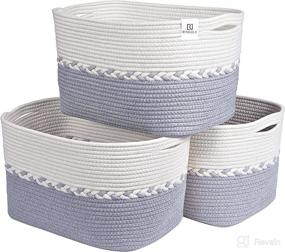 img 4 attached to RITHLELA 3 Pack Woven Baskets: Organize with Style - Foldable Decorative Bins for Nursery, Clothes, Toys, and More!