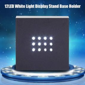 img 3 attached to LED Light Stand Base, 12 LED White Light Display Stand For Crystal/Glass Art, Led Crystal Base White Light Stand Black