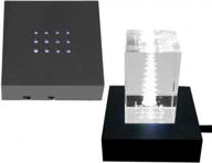 led light stand base, 12 led white light display stand for crystal/glass art, led crystal base white light stand black logo