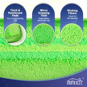 img 2 attached to 🧹 Efficient and Durable HOMEXCEL Microfiber Mop Pads 4 Pack - Reusable and Washable 18-inch Cloth Mop Head Replacements for a Variety of Brands - Ideal for Wet and Dry Cleaning