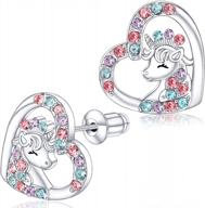 girls' hypoallergenic unicorn earrings: perfect jewelry gift for christmas, birthdays, and back-to-school - ages 2-12 logo
