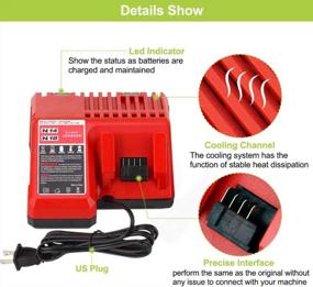 img 1 attached to Efficient Replacement Charger For Milwaukee M18 Lithium Ion Batteries - Compatible With Multiple Models