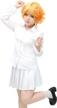 emma cosplay costume from the promised neverland - high school uniform with pleated skirt and white shirt set for women by c-zofek logo