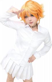 img 3 attached to Emma Cosplay Costume From The Promised Neverland - High School Uniform With Pleated Skirt And White Shirt Set For Women By C-ZOFEK