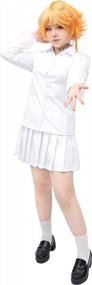 img 2 attached to Emma Cosplay Costume From The Promised Neverland - High School Uniform With Pleated Skirt And White Shirt Set For Women By C-ZOFEK
