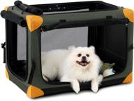 collapsible dog travel crate - portable soft crate for dogs & cats, 4-door foldable kennel, indoor & outdoor use логотип