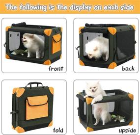 img 2 attached to Collapsible Dog Travel Crate - Portable Soft Crate for Dogs & Cats, 4-Door Foldable Kennel, Indoor & Outdoor Use