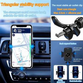 img 3 attached to 📱 Enhanced Car Phone Holder Mount with 2-Adjustable Arms, LuckyLion [Strong Stable Triangle Clip] for All Smartphones/Cars - Dashboard, Windshield & Air Vent Compatibility