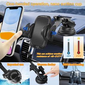 img 2 attached to 📱 Enhanced Car Phone Holder Mount with 2-Adjustable Arms, LuckyLion [Strong Stable Triangle Clip] for All Smartphones/Cars - Dashboard, Windshield & Air Vent Compatibility