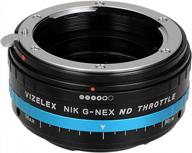 sony e-mount camera lens adapter for nikon f-mount g-type lenses - vizelex nd throttle logo