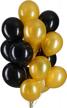 100 pack 12-inch black and gold latex balloons for party decorations with helium, 3.2g/pcs logo