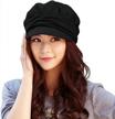 black 100% cotton visor bill beret cap for women - perfect for newsboy style logo