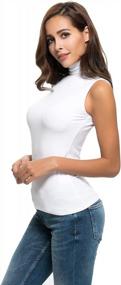 img 3 attached to Women'S Sleeveless Mock Turtleneck Stretchy Soft Slim Fit Tee Shirt Layering Top