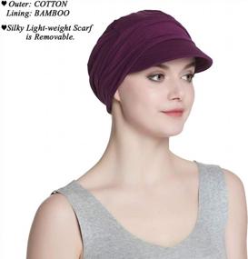 img 3 attached to Bamboo Cotton Hat And Scarf Set For Women With Breathable Linings