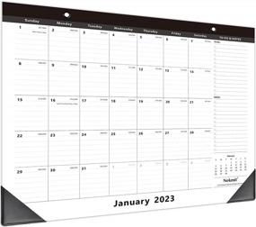 img 4 attached to 2023 Nekmit Magnetic Calendar For Fridge - Home Schooling Plan & Schedule, Ruled Blocks, Black