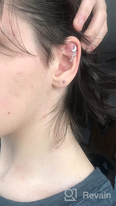 img 1 attached to 🌙✨ SLUYNZ 925 Sterling Silver Moon Star Earrings: Stylish Studs for Teen Girls with a Subtle Twist review by Heather Morales